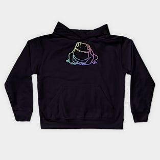 Pastel Holographic Frog - outline Kids Hoodie